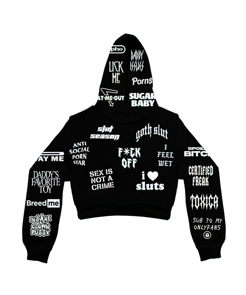 Image of FEMME FATALE BABES CROPPED HOODIE