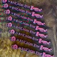 Image 3 of BLACK LAGOON ROOM 7.5" Logo Swizzle Sticks - Black & Rusty Red