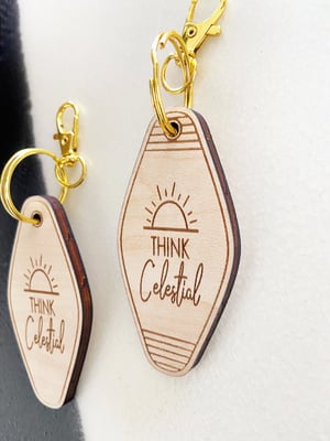 Image of “Think Celestial” keychains