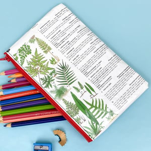 Image of Mushroom and Fern Book Page Pencil Case