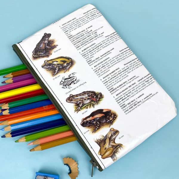 Image of Frogs Book Page Pencil Case