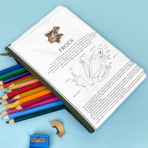 Image of Frogs Book Page Pencil Case