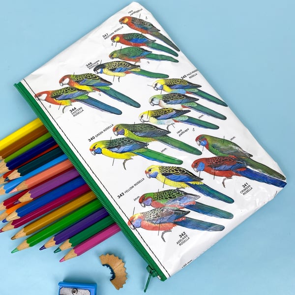Image of Rosella, Australian Bird Guide Book Page Pencil Case