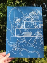 Image 1 of "Elevated Shelves" cyanotype