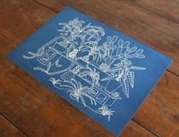 Image 3 of "Ponytail Palm Plant Stack" cyanotype