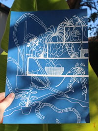 Image 3 of "Elevated Shelves" cyanotype