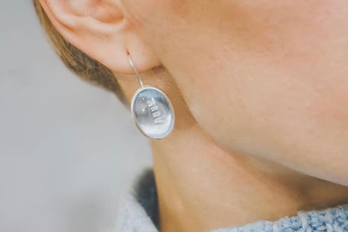 Image of "Azure" silver earrings with blue topaz · ARDUA SUPERA ·