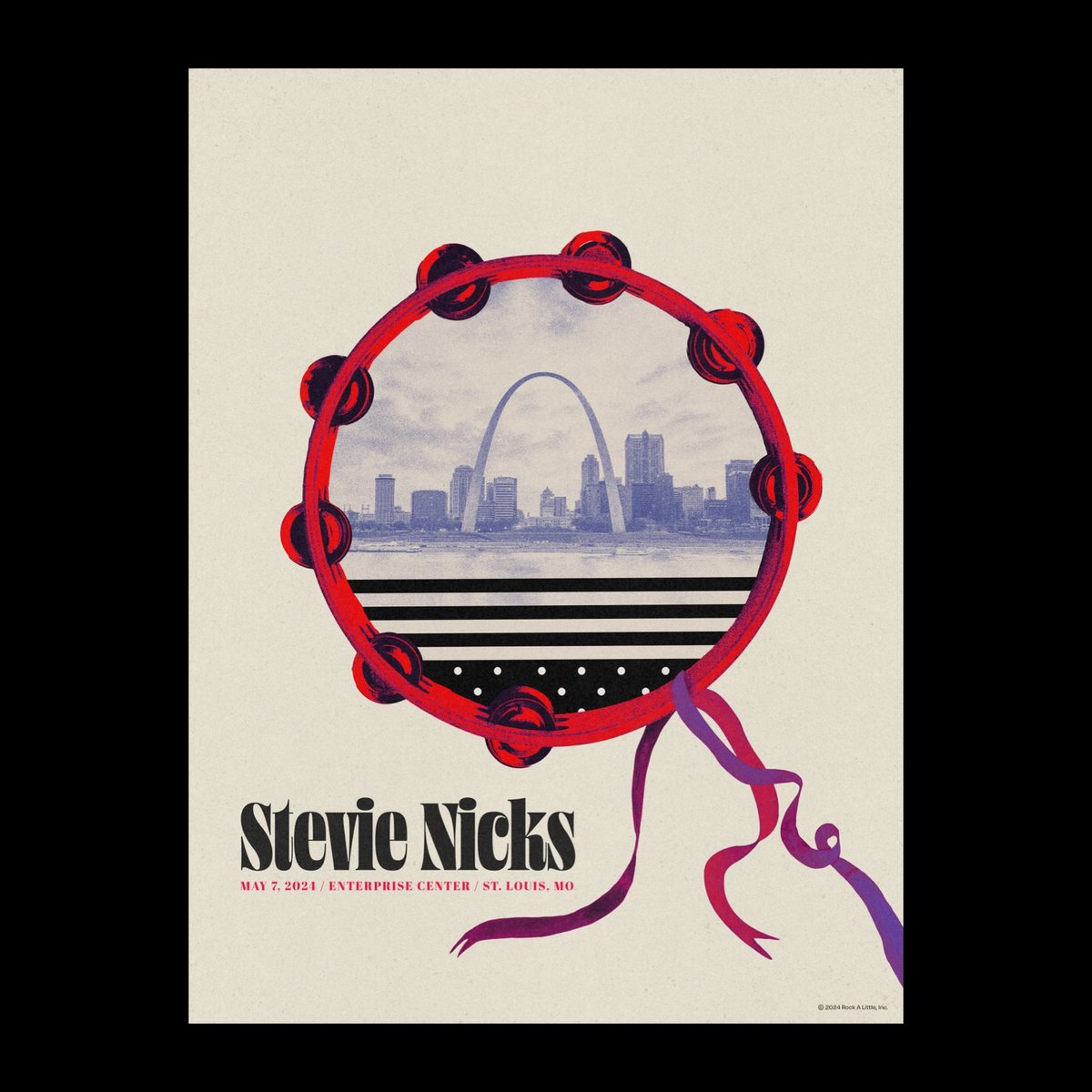 Stevie Nicks St Louis 2024 Tour Poster NEEDLE DESIGN