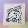 Peony Linocut Print