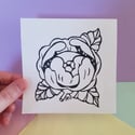 Peony Linocut Print