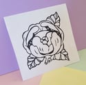 Peony Linocut Print