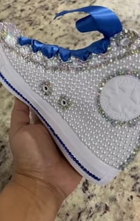 Image 5 of High Top Bridal Converse 4-6.5