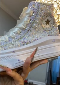 Image 2 of High Top Bridal Converse 7-8.5