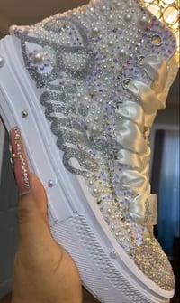 Image 4 of High Top Bridal Converse 9-10.5