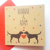 Personalised Dog Wedding Card - Labrador Wedding Card- Names and Date