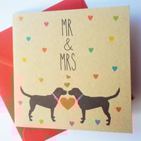 Black Labrador Dog Wedding Card - Mr &amp; Mrs