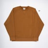 #130 BS-09 CREW NECK brown garment dyed brushed fleece (size M/L)