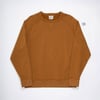 #125 BS-09 CREW NECK brown garment dyed brushed fleece (size M/L)