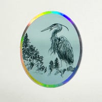 Image 2 of Great Heron Sticker - Holographic