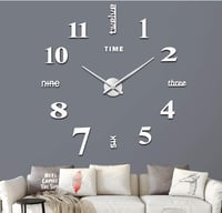 Image 2 of Frameless Adhesive 3D Mirror Wall Clock 