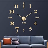 Image 1 of Frameless Adhesive 3D Mirror Wall Clock 