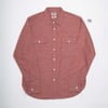 #109 BWS-01 WORK SHIRT 5 oz. red organic cotton selvedge chambray (size M)