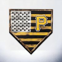 Image 2 of Pittsburgh Pirates Themed Wooden Baseball Home Plate