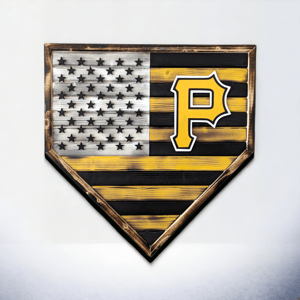 Image of Pittsburgh Pirates Themed Wooden Baseball Home Plate