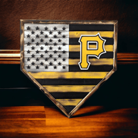 Image 1 of Pittsburgh Pirates Themed Wooden Baseball Home Plate