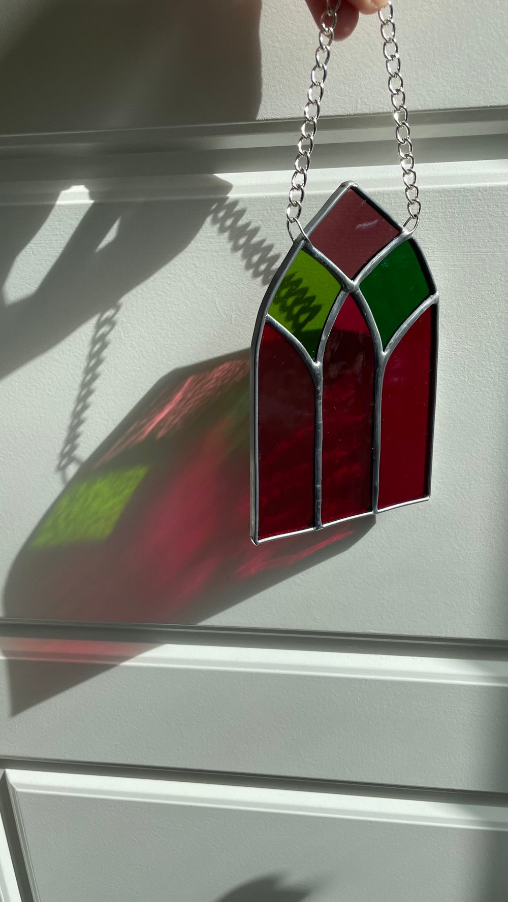 Image of Hot Pink & Green Gothic Window