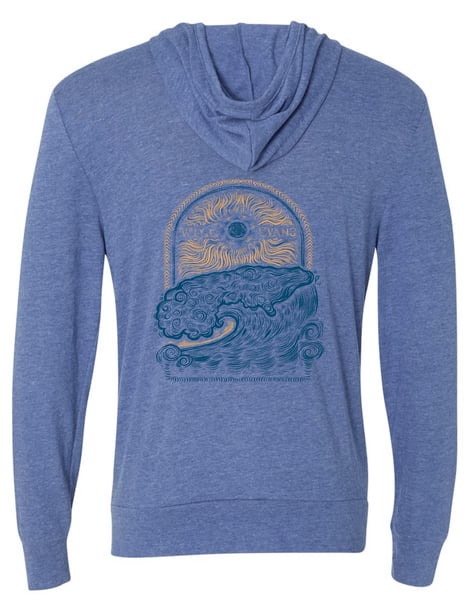 Image of Limited Edition "Restless Spirit" Full Zip Lightweight Hoodie Pacific Blue