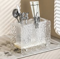 Image 1 of Utensil  White & Transparent Acrylic Water holder