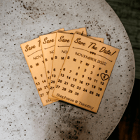 Image 7 of Wooden Calendar Save the Date Magnets for Weddings