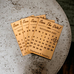 Image of Wooden Calendar Save the Date Magnets for Weddings
