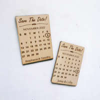 Image 2 of Wooden Calendar Save the Date Magnets for Weddings