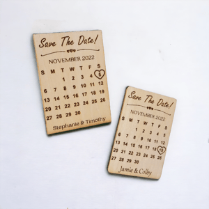 Image of Wooden Calendar Save the Date Magnets for Weddings