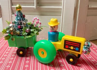 Fun Vintage Fisher-Price Little People Christmas Tractor