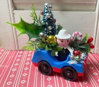 Fun Vintage Fisher-Price Little People Christmas Blue Car