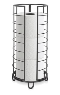 Image 3 of Toilet Paper Organizer Stand, Free Standing 3 Rolls Tissue