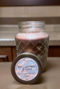 Image 1 of Natural Candle -Red Leather & Lace Soy blend