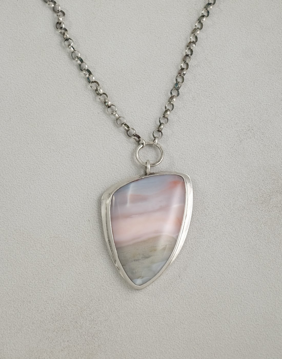 Image of Pink Opal Sterling Necklace