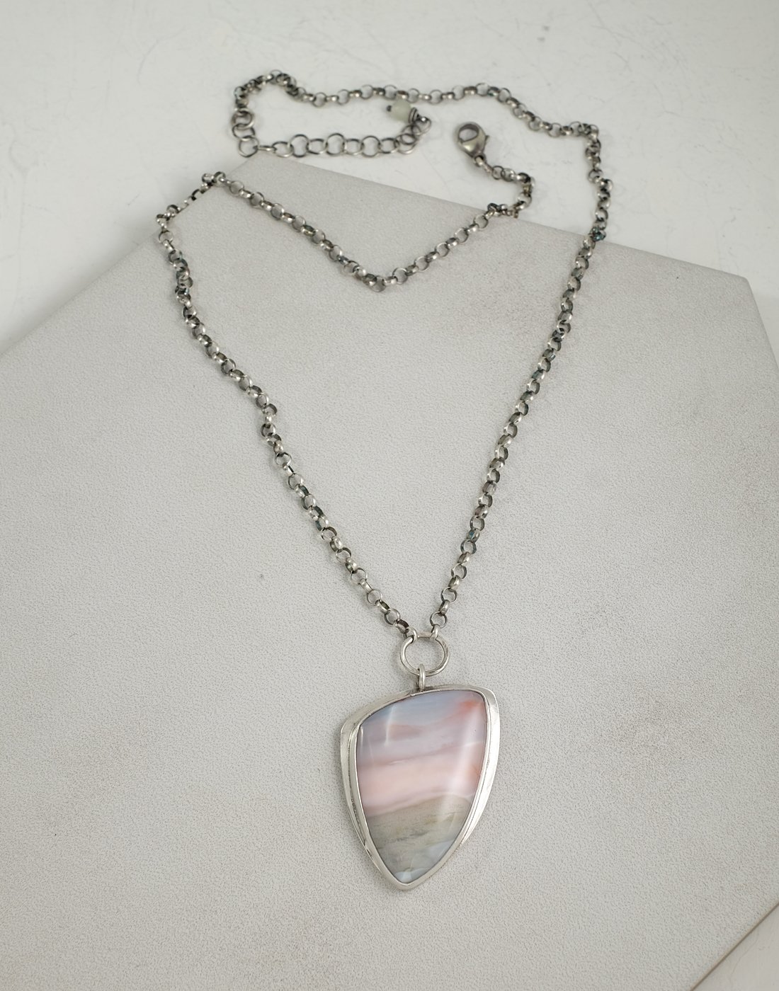 Image of Pink Opal Sterling Necklace