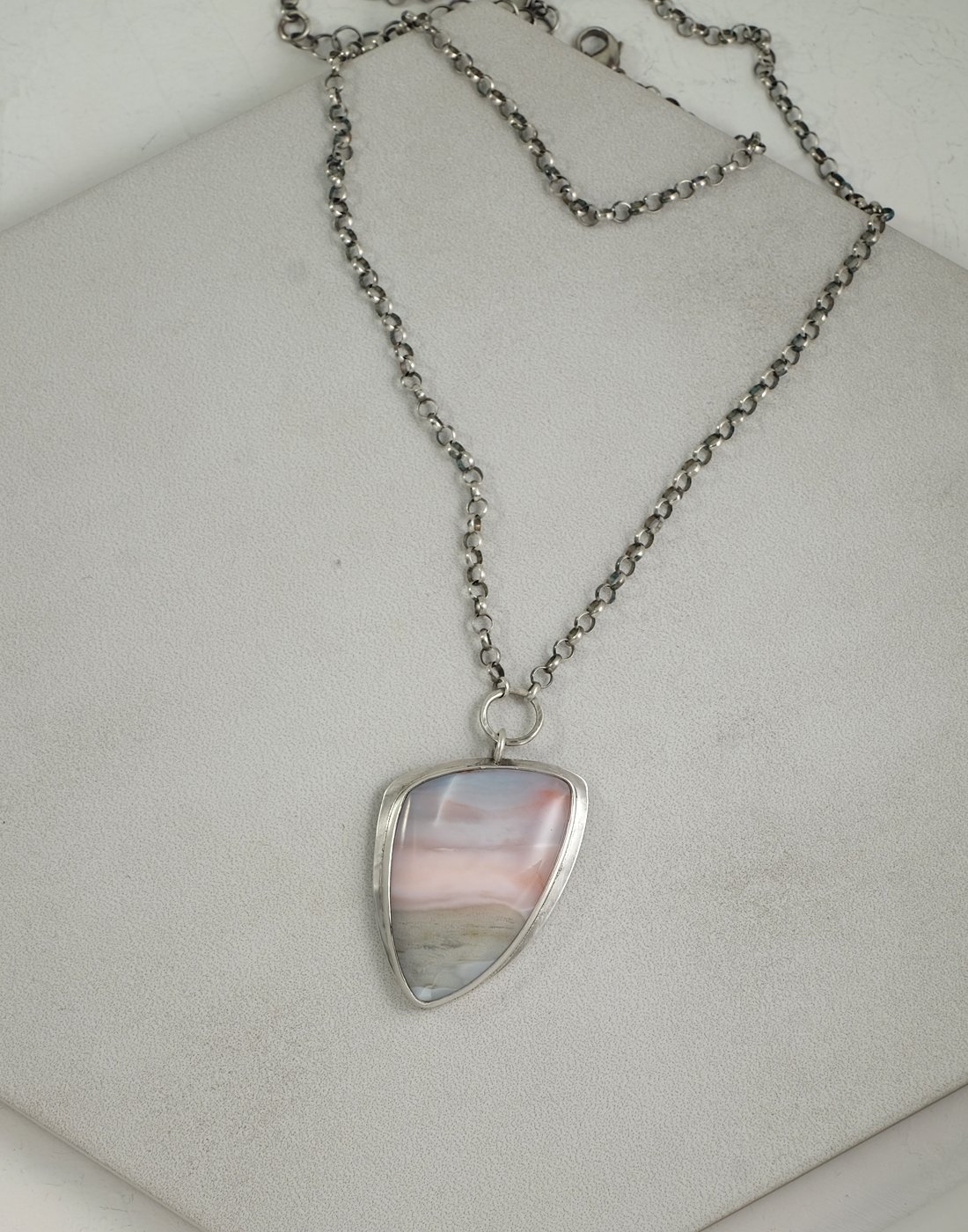 Image of Pink Opal Sterling Necklace