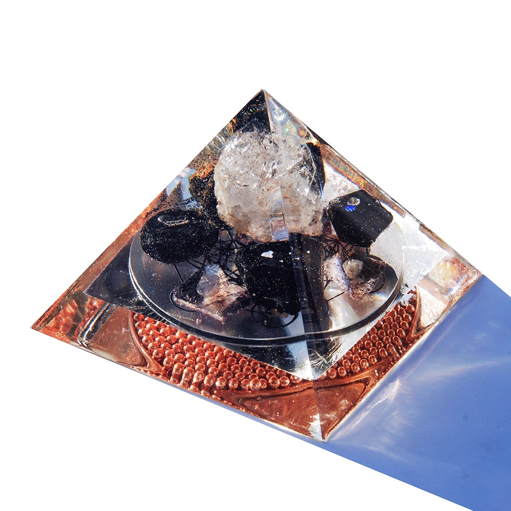 Image of Large:  Tibetan Double Terminated Quartz/Iolite/Black Tourmaline/Lepidolite/Metatron's Cube/SL - 10