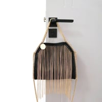 Black and Gold Fringe Chain Bag