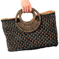 Image 2 of Natural Raffia Woven Tote