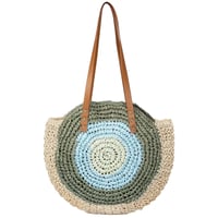 Image 4 of Boho Evil Eye Wicker Tote