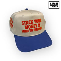 Image 1 of Stack your money & mind your business (Snapback)  Blue/Off White/Orange