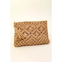 Image 1 of Crochet Tassel Clutch 