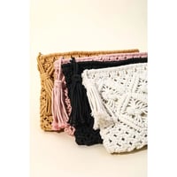 Image 3 of Crochet Tassel Clutch 